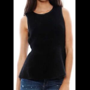 J Brand Angora/Wool/Spandex Knit Peplum Sleeveless Sweater Top Size XS